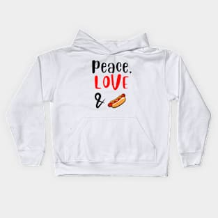 Peace Love and Hotdogs Kids Hoodie